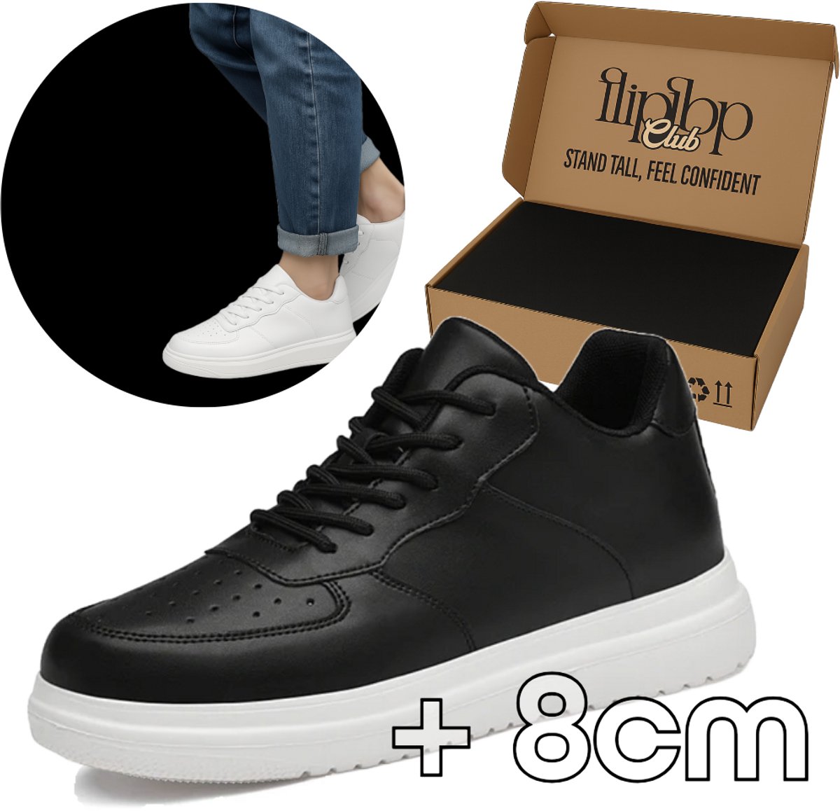 Verhogende Sneakers +8 cm langer 43 Liftschoenen Langer