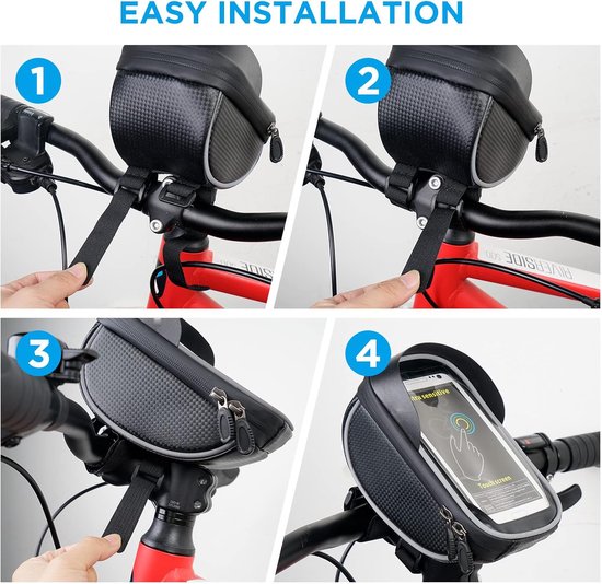 Fietstas - Fietstassen - LB-440 Fiets Mobiele Telefoonhouder - Waterdicht Fiets stuur Houder Geschikt voor telefoons onder 6.5 inch van Lifebee — afbeelding 3
