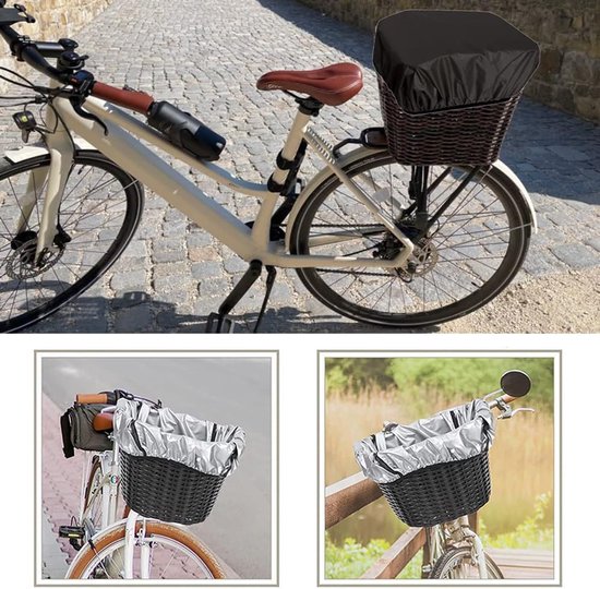 Fietskrathoes - Krathoes - Crate cover - Fietsmandafdekking - Waterdich - Fietskrat afdekhoes - Regenbescherming fietsmand voor - Regenhoes voor mand achter - UV bescherming - 45 x 37cm - Voor alle manden - Eenvoudig te installeren van Merkloos — afbeelding 4