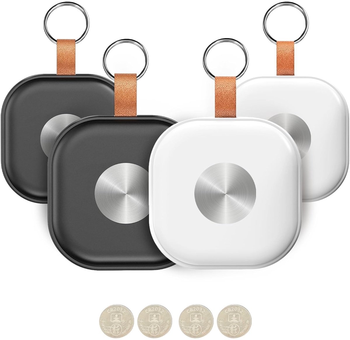 GPS Tracker- Set van 4 stuks - Locatie Tracker - GPS Volgsysteem - Bluetooth Tracker - Real-time Tracking - Smart Tag – Key Finder - Koffer Tracker - Bagage Tracker - Werkt met Apple Find My App - Zwart & Wit