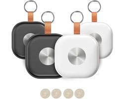 GPS Tracker- Set van 4 stuks - Locatie Tracker - GPS Volgsysteem - Bluetooth Tracker - Real-time Tracking - Smart Tag – Key Finder - Koffer Tracker - Bagage Tracker - Werkt met Apple Find My App - Zwart & Wit