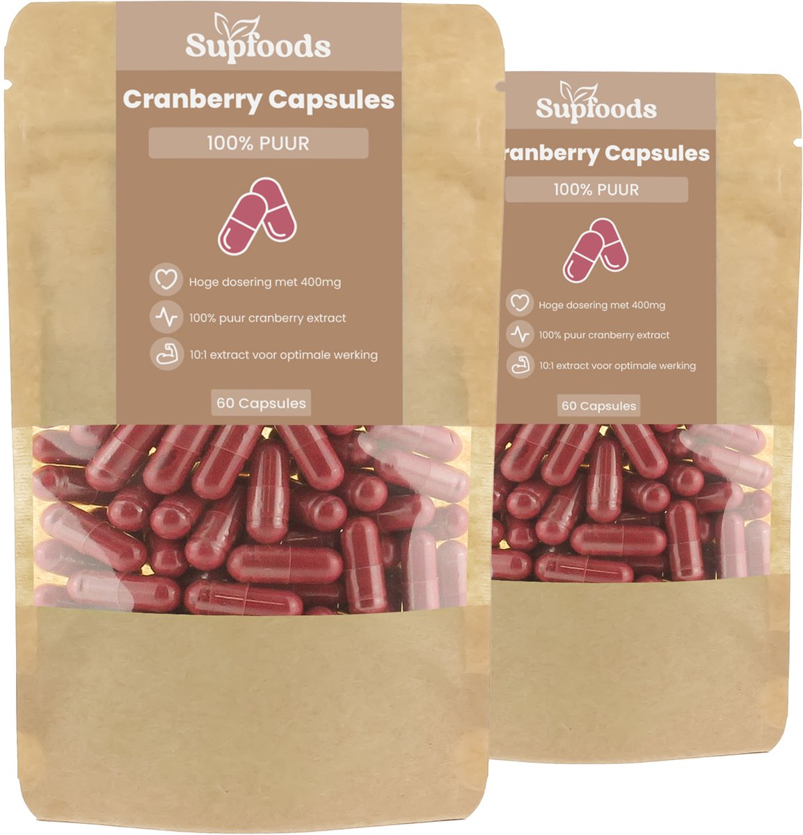 Goedkoopste Cranberry Capsules 100 Puur - 120 Capsules - Bron van Antioxidanten - Alternatief voor Cranberry Tabletten en Sap - 400mg per Cranberry Extract Capsule
