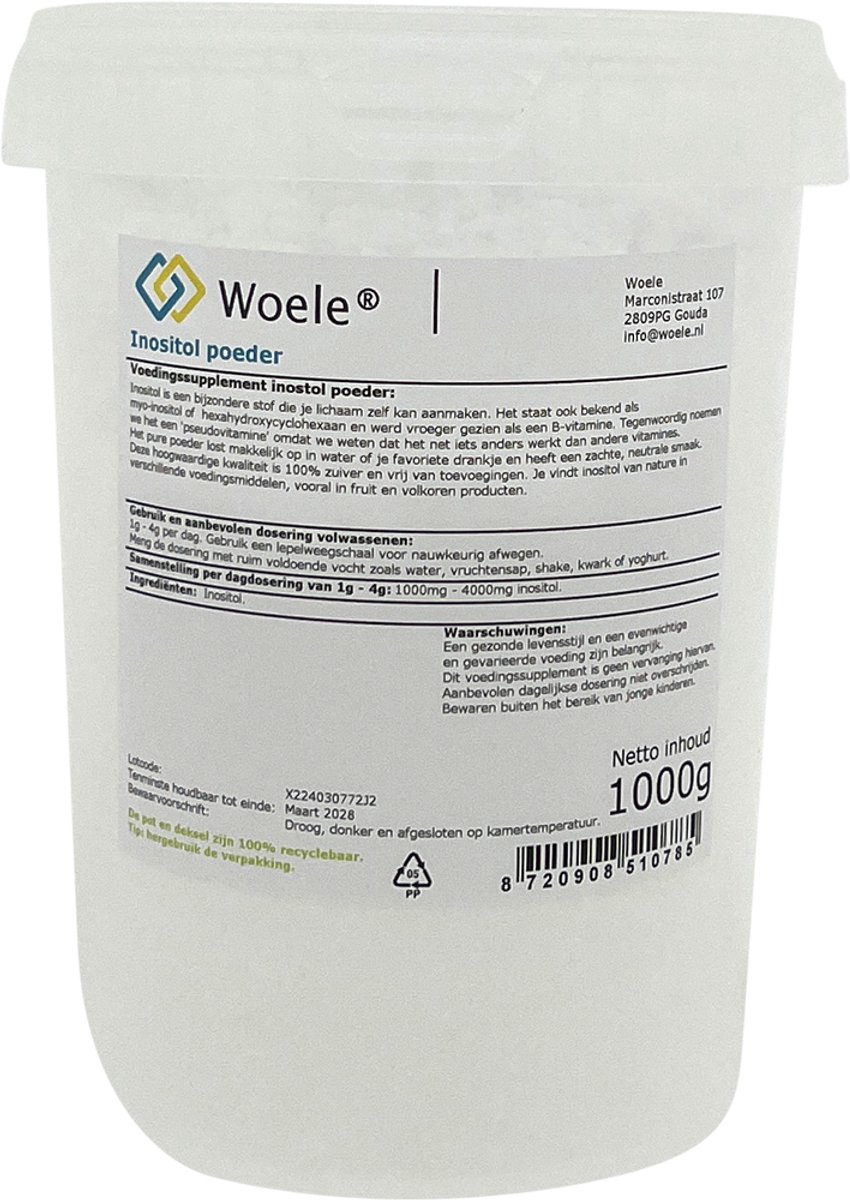 Woele inositol poeder 1kg (1000g)