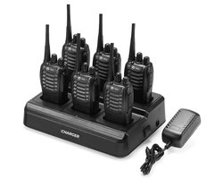 Current Components 88E - Portofoon - Walkie Talkie - 6 Stuks - 5km Bereik - PMR 446 Mhz - LED Zaklamp - Inclusief Oplaadstation