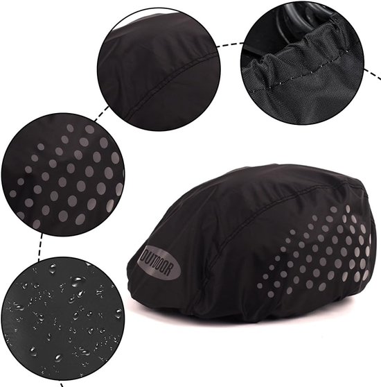 2x Fietshelm Regenhoes - Regenhoes - Helmhoes - Waterdichte Bescherming Voor Fietshelmen - Regenhoes Helm - Reflecterende Muts Voor Helm - Fietshelm Hoes - Waterdichte Fietshelm Cover - Regenbescherming - Reflecterende Strepen - Universeel — afbeelding 5