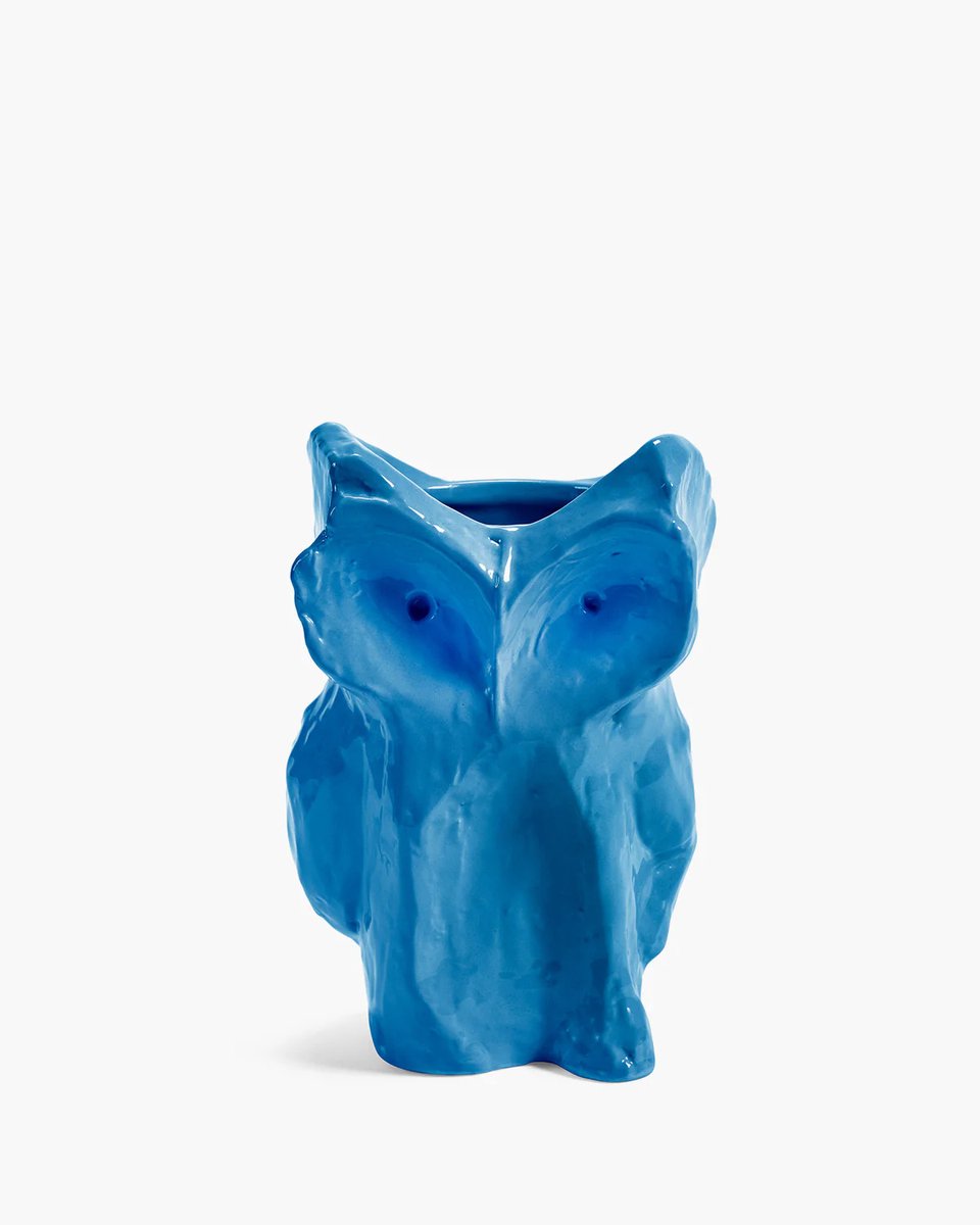 Serax Marni Midnight Creatures uil vaas 16.5x15.5cm H23cm blauw