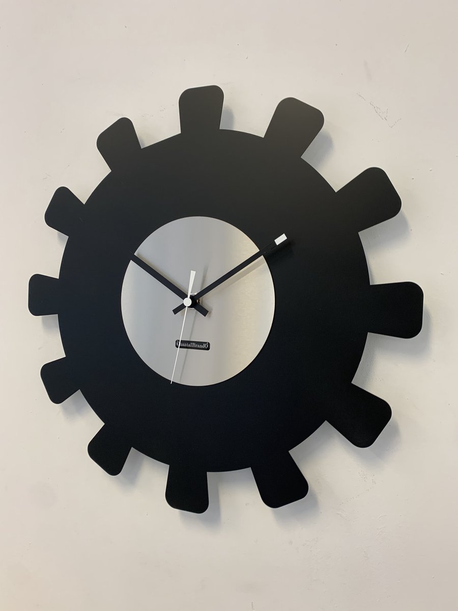 MOSA CLOCK Wandklok BLACK & SILVER SUN XL Modern Industrieel Design