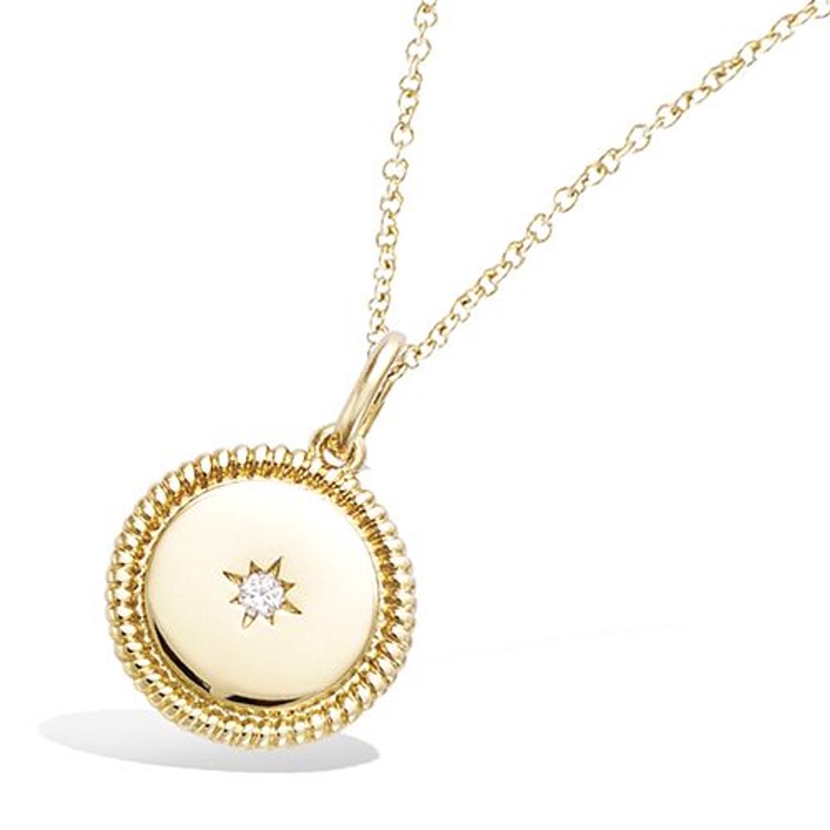 CHIVAL 18K Goud Vergulde Ketting – Evara – Ronde Hanger, Tijdloos, Elegant, Luxe, Zirkonia, Ster, Valentijn, Cadeau voor Haar, Sieraad, Moederdag, Geschenkverpakking