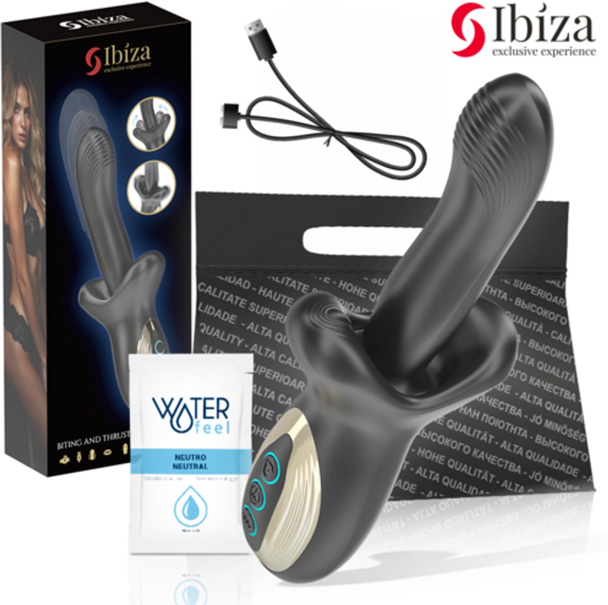IBIZA - KRACHTIGE VIBRATOR MET STOTENDE EN BIJTENDE EFFECT | VIBRATOR | SEX TOYS VOOR VROUWEN | SEKSSPEELTJES VOOR VROUWEN | KRACHTIGE VIBRATOR | SEX TOYS VOOR VOOR KOPPELS | SEKSSPEELTJES VOOR KOPPELS