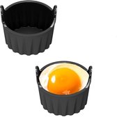 LuxStellar Siliconen muffinvormpjes, airfryer, 4 stuks accessoires voor airfryer, siliconen vorm, heteluchtfriteuse, 8,5 x 8 cm, voor muffins, snacks voor cupcakes, mini-quiches, vingerfood, praktisch