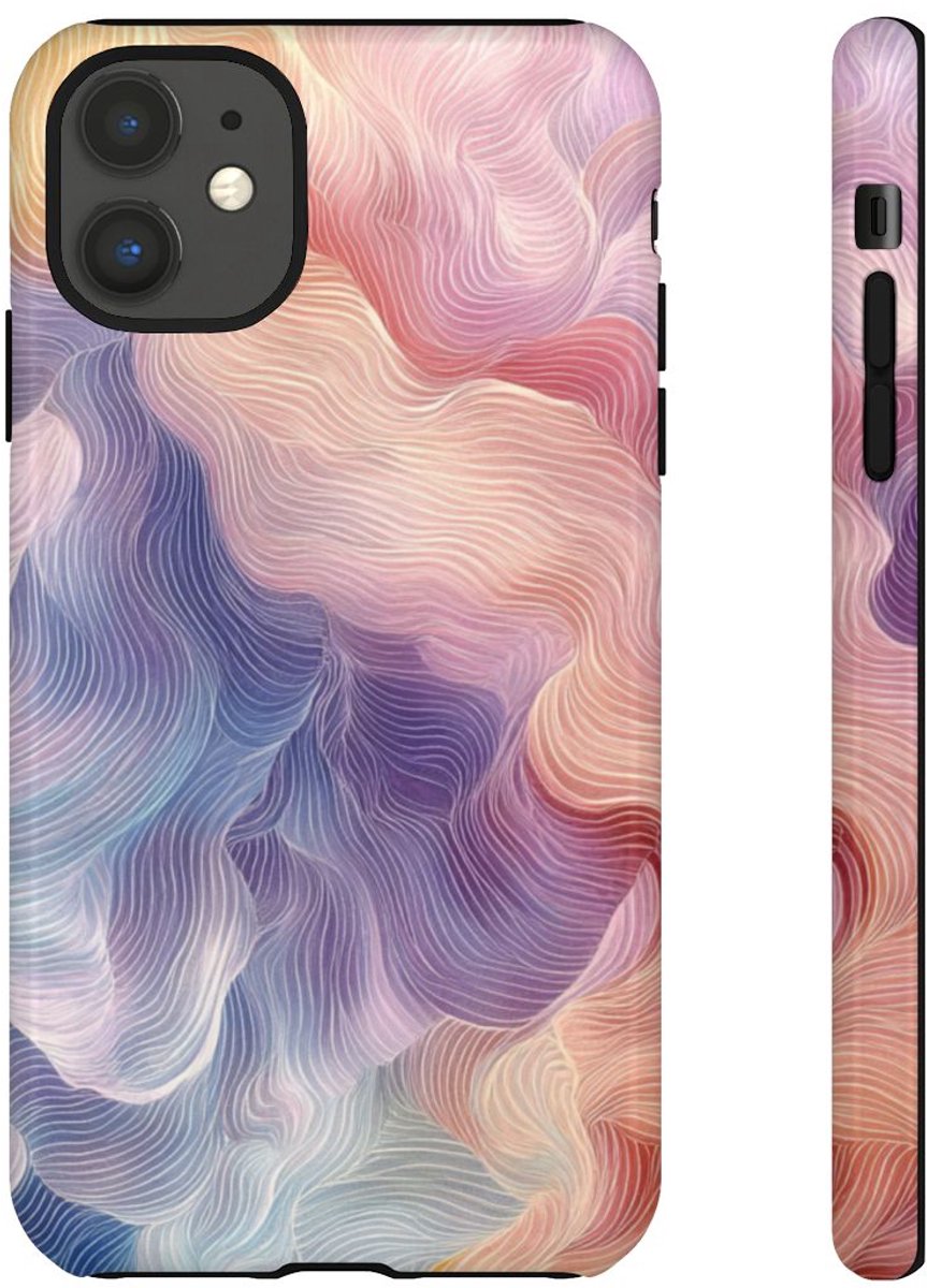 Zachte Pastel Abstracte Golven – Telefoonhoesje Geschikt voor iPhone 11