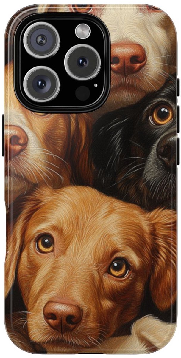 Realistisch Hondenkoppenpatroon – Telefoonhoesje Geschikt voor iPhone 16 Pro