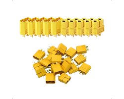 Tech Essentials® XT60 Connector - 5 Set/Paar - Male and Female - Electronica - Kabelverbinder - 18650 - Accu - Batterij - LiPo - Li-ion - Draad - RC - Solderen