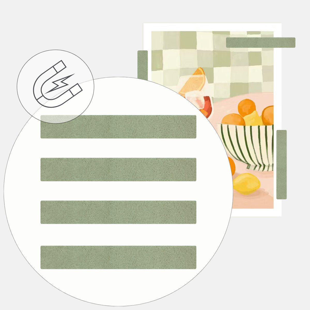 Handles and more - Leren Magneten / Magneetjes - Suede Jade groen - Set van 4 - 10cm