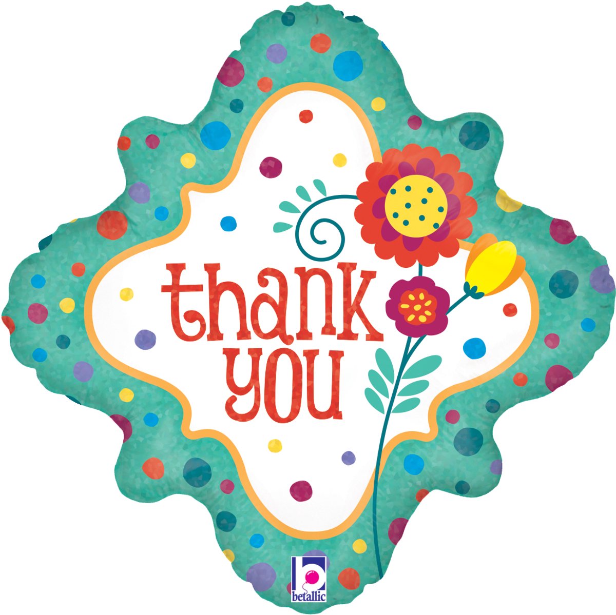 Ballon 'Thank you' (bedankt) 45 cm (flat) Folieballon