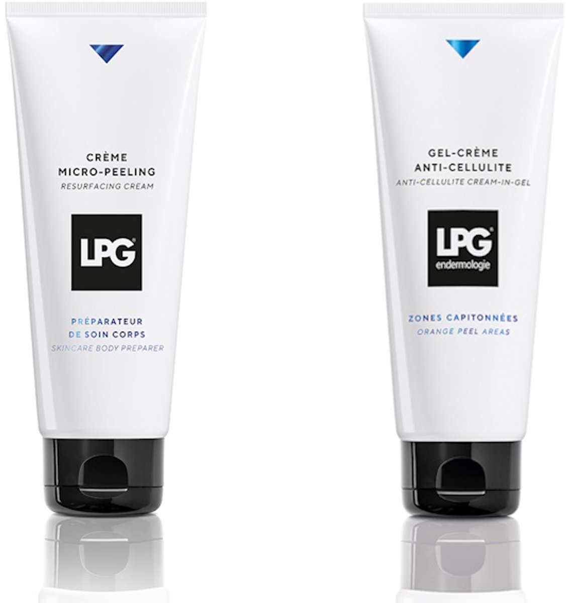 LPG - Endermologie - huidverzorging - micro-peeling vernieuwende crème + anti-cellulite cream-in-gel - combipack - 2x200 ml