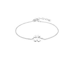 Glams armband klaver 1,0 mm 17 + 3 cm - Zilver