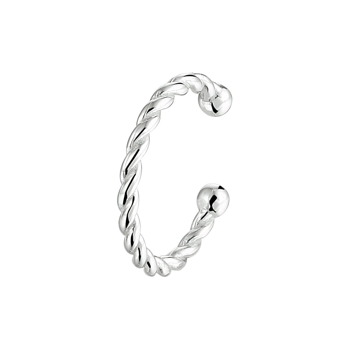 Glams earcuff gedraaid - 13 mm - Zilver
