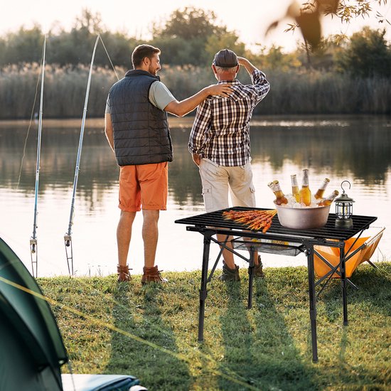 Aluminium Inklapbare Campingtafel 90 x 52 cm, Hoogte Verstelbare Reistafel, Picknicktafel met Draagtas voor Gemakkelijk Transport van Merkloos — afbeelding 3