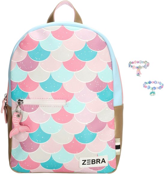 Zebra Rugzak - Zeemeermin Esmee - schooltas Mermaid - rugtas meisje (m) + armbandje