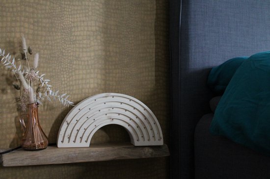 Nachtlamp Regenboog Naturel - Kinderkamer - Babykamer - LED-Verlichting - Hout - Handgemaakt - Lamp - Lichtenhout.nl van Lichtenhout.nl — afbeelding 4