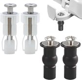 ANMI® Toiletbrilscharnieren - 4 stuks - Toiletbriluitbreidingsschroeven - Universele toiletbrilschroeven en bouten - Toilet accessoires