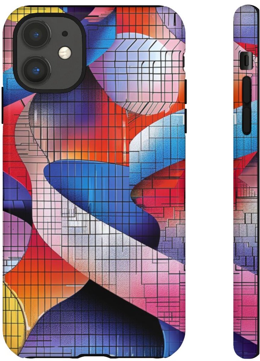 Kleurrijk Abstract Dubbele Helixpatroon – Telefoonhoesje Geschikt voor iPhone 11