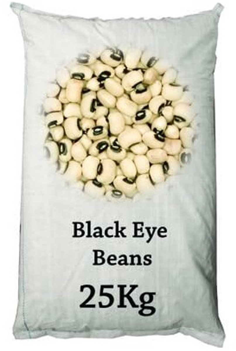 Zwarte Oogbonen 25 kg – Hoogwaardige Gedroogde Black Eye Peas voor Salades, Stoofschotels en Bijgerechten – Rijk aan Eiwitten, Vezels en Voedingsstoffen – Ideaal voor een Gezond Dieet met Kajal Sticker