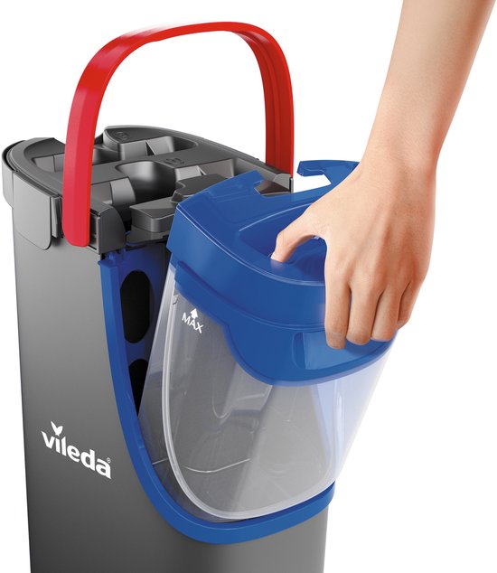 Vileda H2Pro Flatmop Dweilsysteem met Emmer en Steel - 2 Gescheiden Waterreservoirs - Altijd Schoon Water