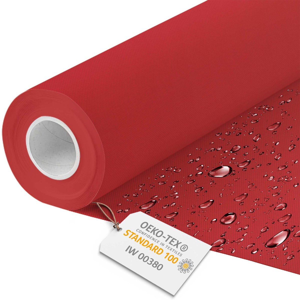 DreamRoots Canvas Waterdicht - Meubelstof per meter 160 cm breed - Waterafstotende stof 220 g/m2 600D - Luifelstof Waterdicht per meter Rood 1M