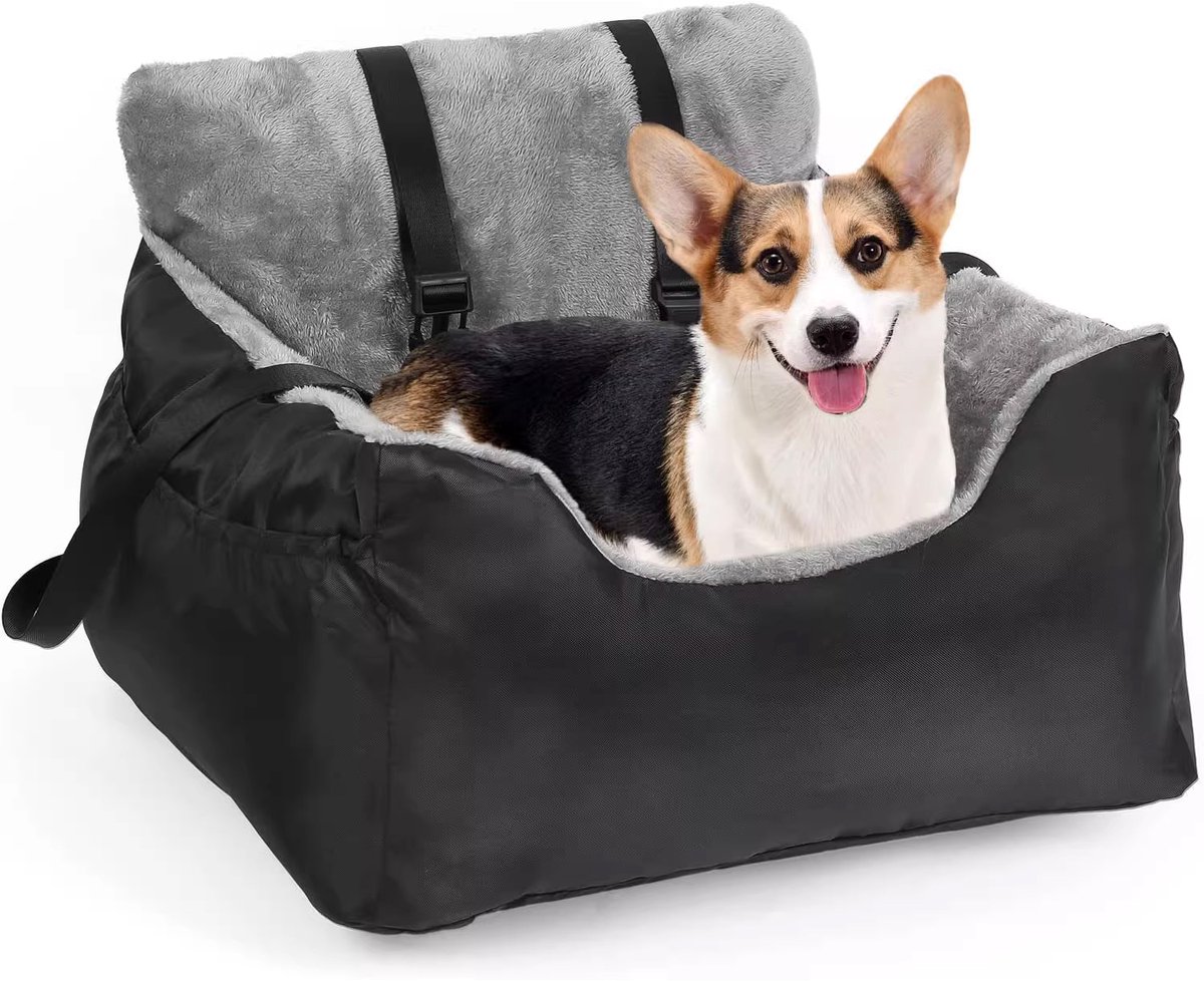 Ohpets® Autostoel Hond - Wasbare Hondenmand Auto - Zwart - 42x55x25cm