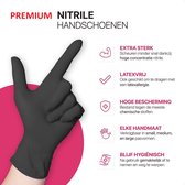 100x Premium Nitril Wegwerp Handschoenen Zwart Maat S - Extra Sterk - Poedervrij - Latex Free - Biozek