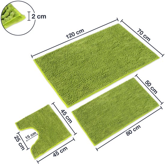 WohnDirect Badmat set • toiletmat (45x45cm), badmat (60x100cm