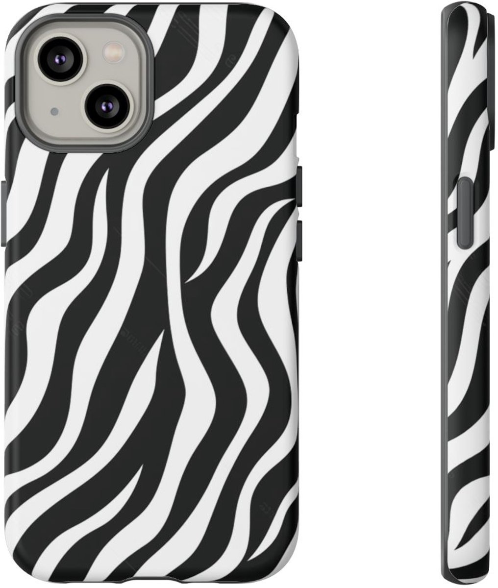 Zwart-Wit Zebra Strepenpatroon – Telefoonhoesje Geschikt voor iPhone 14