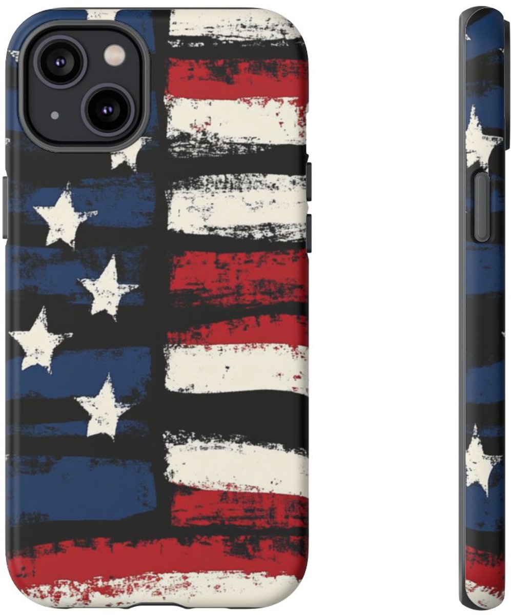 Verweerd Vlagpatroon met Vintage Effect – Telefoonhoesje Geschikt voor iPhone 14 Plus