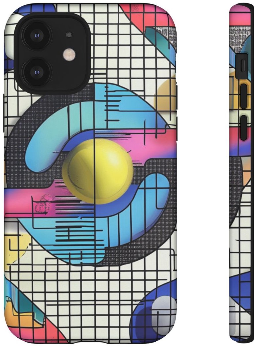 Kleurrijk Geometrisch Abstract Patroon – Telefoonhoesje Geschikt voor iPhone 12