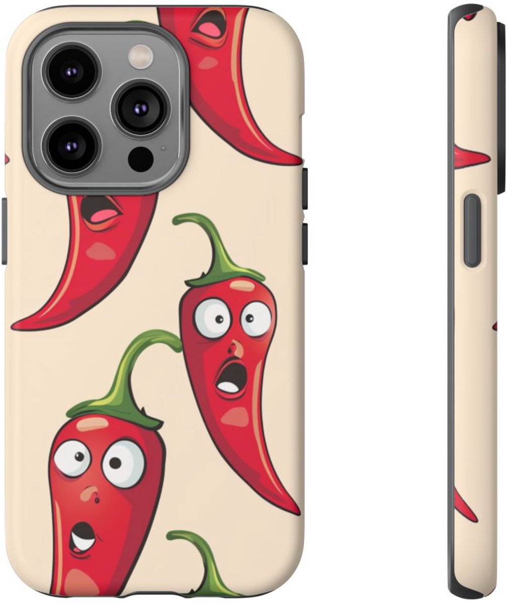 Grappig Rood Chilipeperpatroon – Telefoonhoesje Geschikt voor iPhone 14 Pro