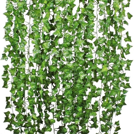 12 guirlandes de lierre artificiel suspendues, plantes suspendues artificielles, décoration verte, fausses vignes pour la maison, le salon, le jardin, le bureau, le mur, le mariage, la décoration intérieure et extérieure