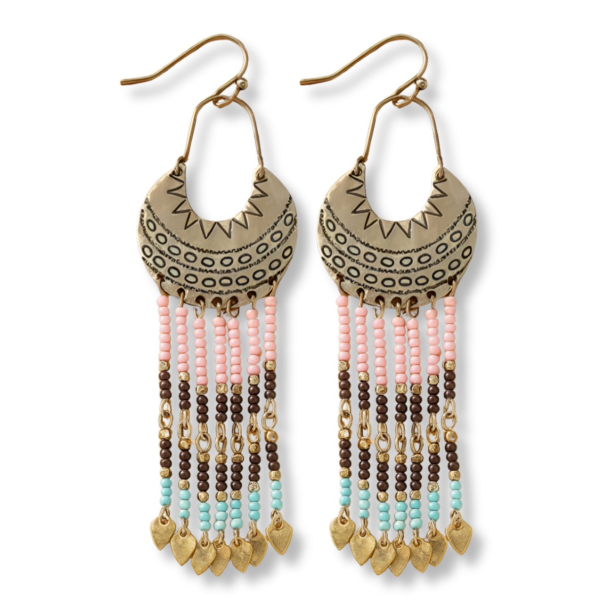 Marama - Oorbellen Aisha Brons - Boho stijl - Lang en opvallend