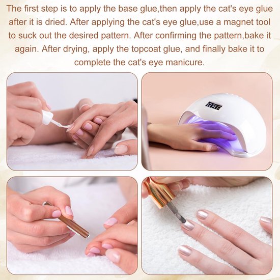 BOXOB Nagelmagneetset, 3-in-1 Kattenoogmagneet Y-vormige Dubbele Kop Multifunctionele Gellak Nageldesign met Extra Cilindrische Magnetische Tool voor DIY Studio Salon Gebruik (Zwart) van BOXOB — afbeelding 3