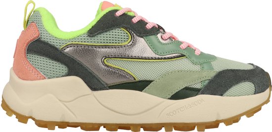 Baskets femme Scotch&Soda Mount en daim vert et rose