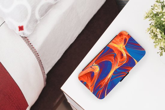 Étui pour téléphone iPhone 8 Bookcase - Art - Vagues - Couleur - Psychédélique - Avec poches - Étui portefeuille avec fermeture magnétique