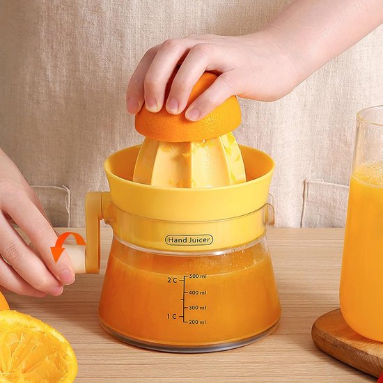 Sapcentrifuge-slowjuicer-Juicer-Fruitpers-Handheld-500 ml-Eenvoudig handmatig ontwerp- Kan gebruikt worden om citrus- en citroensap uit te persen van Merkloos — afbeelding 5
