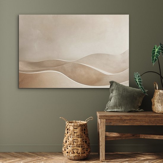 Panneau mural acoustique 100x70 cm - Peinture Feutre Beige - Nature - Abstrait - Moderne - Panneaux acoustiques - Décoration murale insonorisante - Isolation phonique salon - Décoration murale panneaux sonores