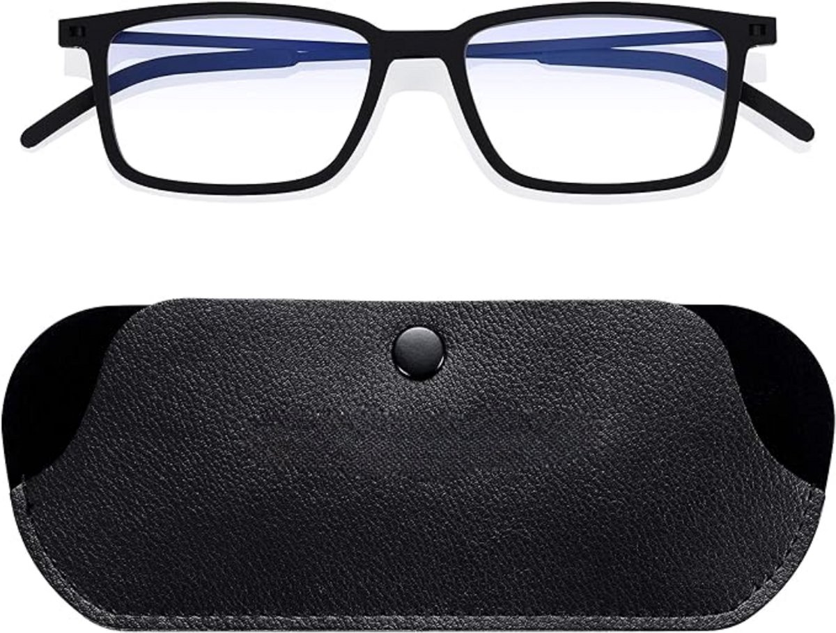 Lexium Blauw licht bril zonder sterkte - Blauw Licht Bril - Computerbril - Blue Light Glasses - Blauw Licht Filter Bril - Beeldschermbril - Met Brillendoekje - Unisex - Transparant - Game bril - Bril tegen vermoeide ogen - Bril computer/tv schermen
