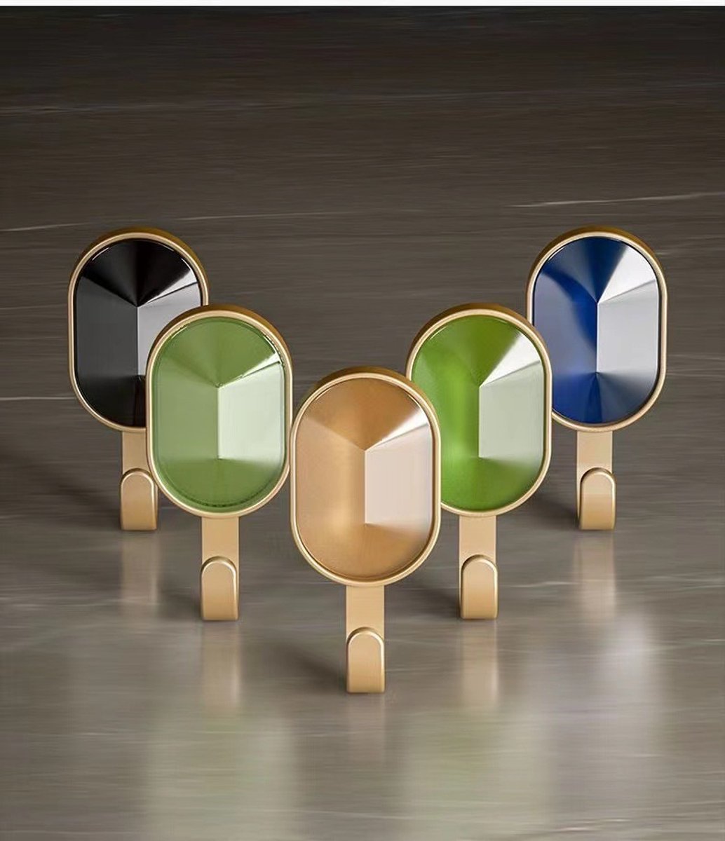 Retro Rainbow Home - Zelfklevende haakjes ophanghaken muurhangers (4 stuks) kunststof