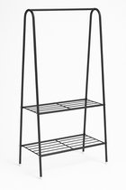 Ceruzo Kledingrek met Schoenenrek - metaal - zwart - 152 cm hoog - 60 cm breed