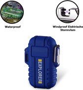 Plasmatix™ Plasma Aansteker Outdoor Explorer - Waterdicht -  Volledig Elektrisch - USB Oplaadbaar - Vuurwerk - Blauw