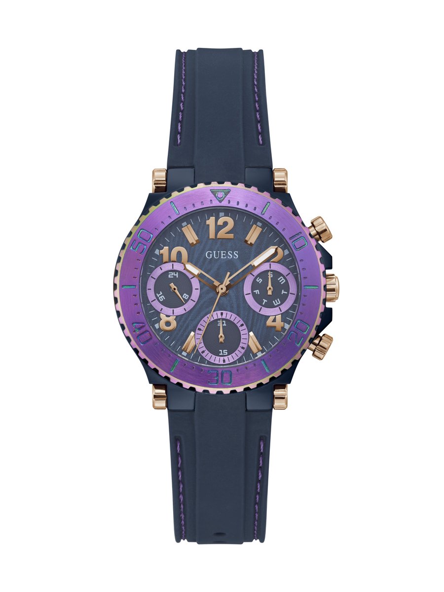 Guess Blauw Silicium Horloge Voor Stijlvolle Zekerheid