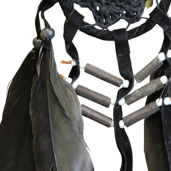Attrape- Dromenvanger - plumes - cuir - 6cm